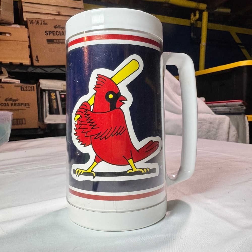 St Louis Cardinals 1986 MLB Insulated Plastic Mug Beer Stein Vintage 6.5in